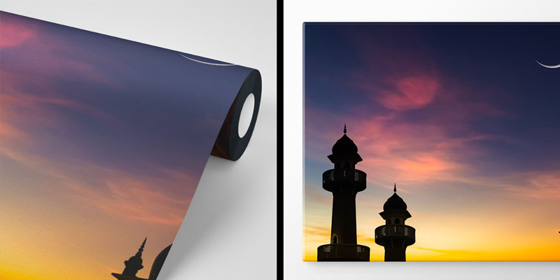 Camii Silüetli Gün Batımı Duvar Kağıdı 10507