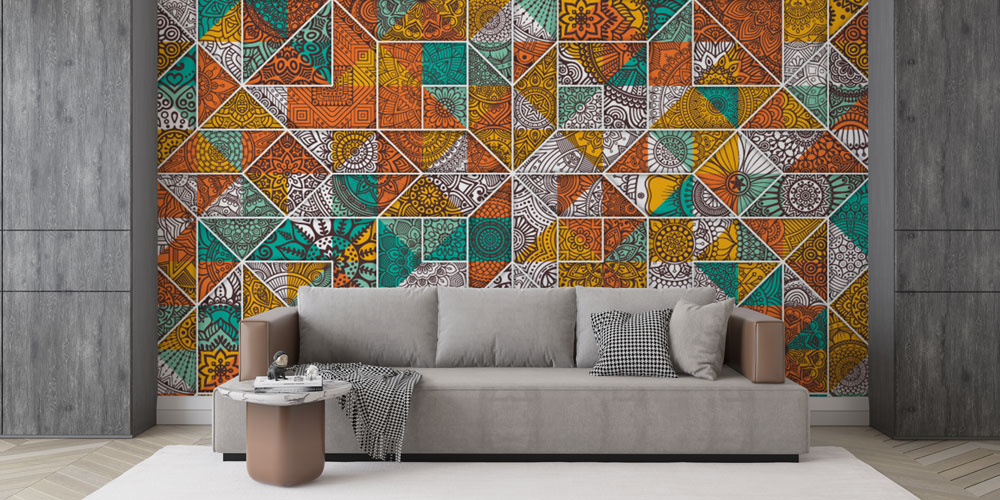 Mozaik Desenli İslami Duvar Kağıdı 6115