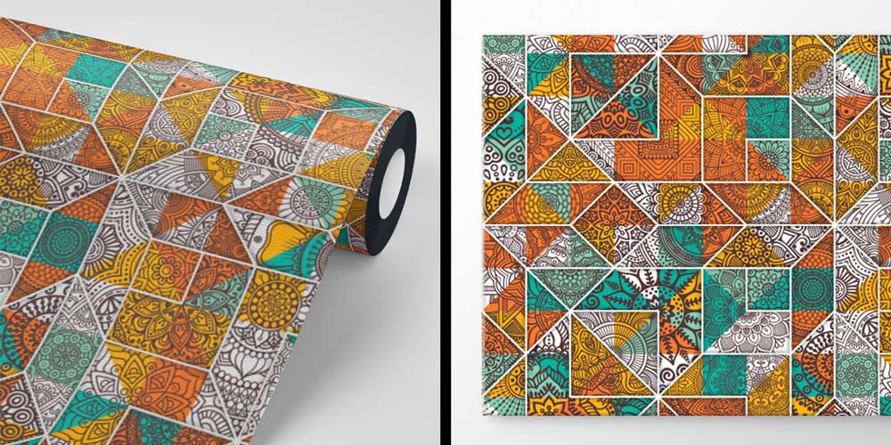 Mozaik Desenli İslami Duvar Kağıdı 6115