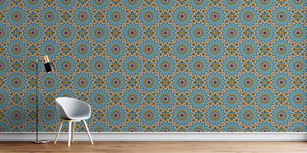 Sürekli Desen İslami Motifli Duvar Kağıdı 6121