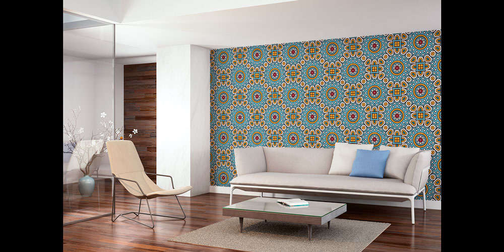 Sürekli Desen İslami Motifli Duvar Kağıdı 6121