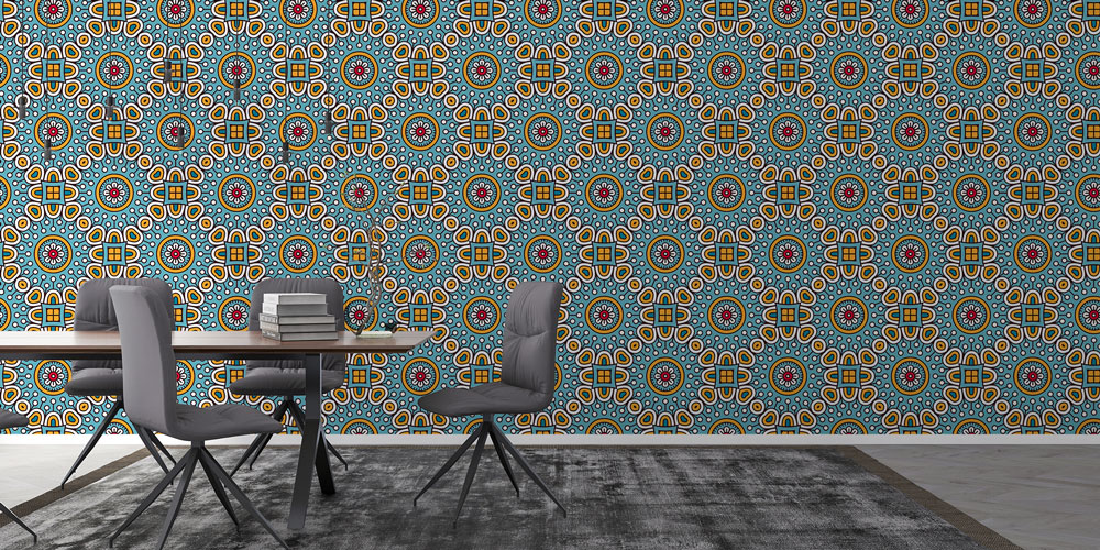 Sürekli Desen İslami Motifli Duvar Kağıdı 6121