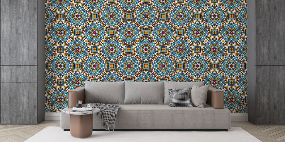 Sürekli Desen İslami Motifli Duvar Kağıdı 6121