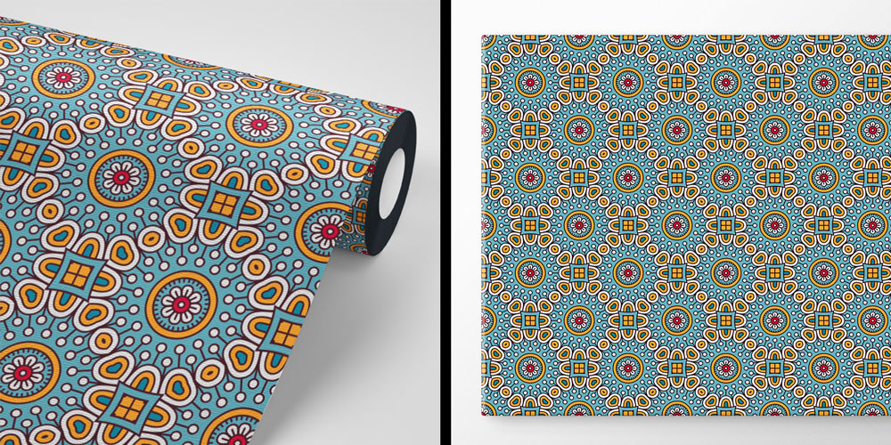 Sürekli Desen İslami Motifli Duvar Kağıdı 6121