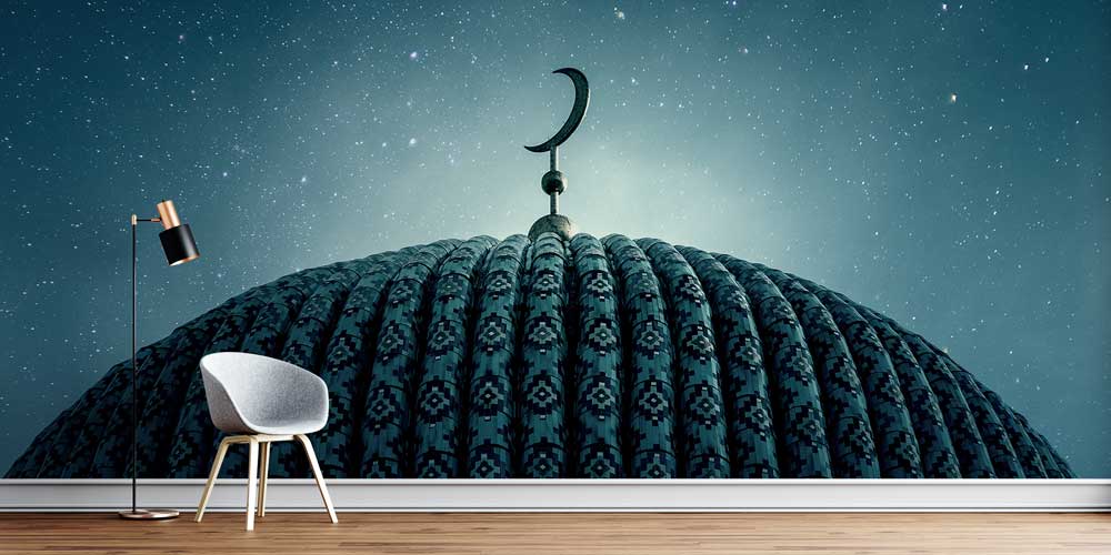 Yıldızlı Gökyüzü ve Camii Kubbesi Duvar Kağıdı 10508