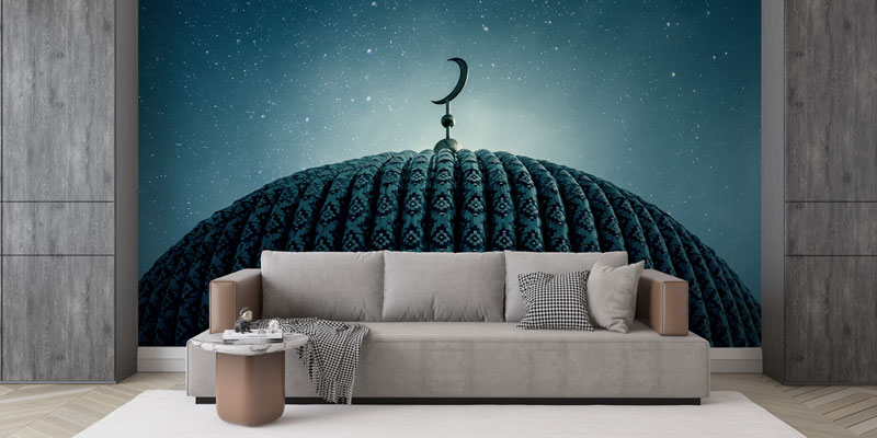 Yıldızlı Gökyüzü ve Camii Kubbesi Duvar Kağıdı 10508