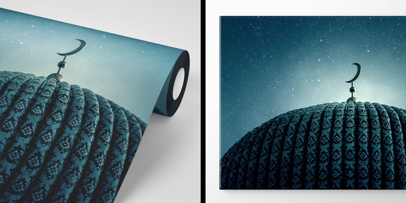 Yıldızlı Gökyüzü ve Camii Kubbesi Duvar Kağıdı 10508