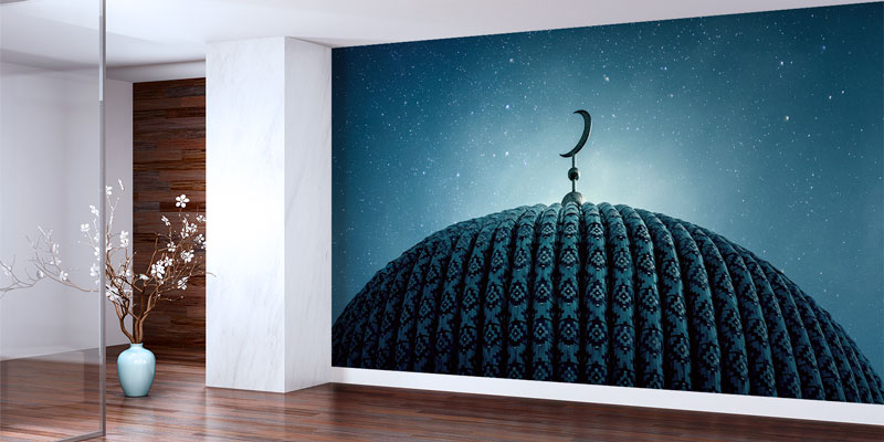 Yıldızlı Gökyüzü ve Camii Kubbesi Duvar Kağıdı 10508