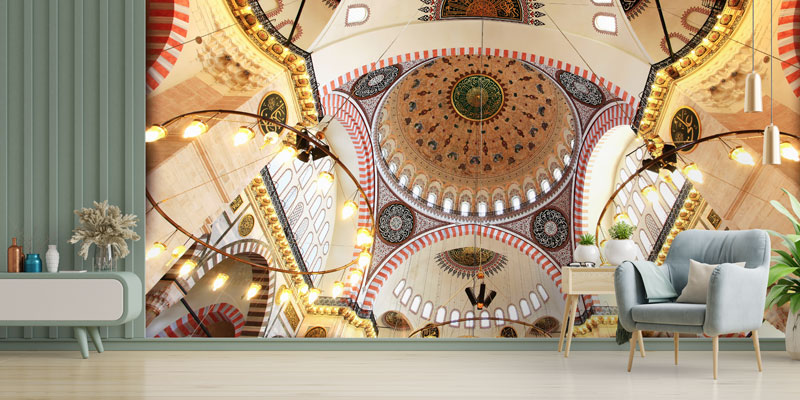 Camii Kubbe Detaylı Duvar Kağıdı 10519