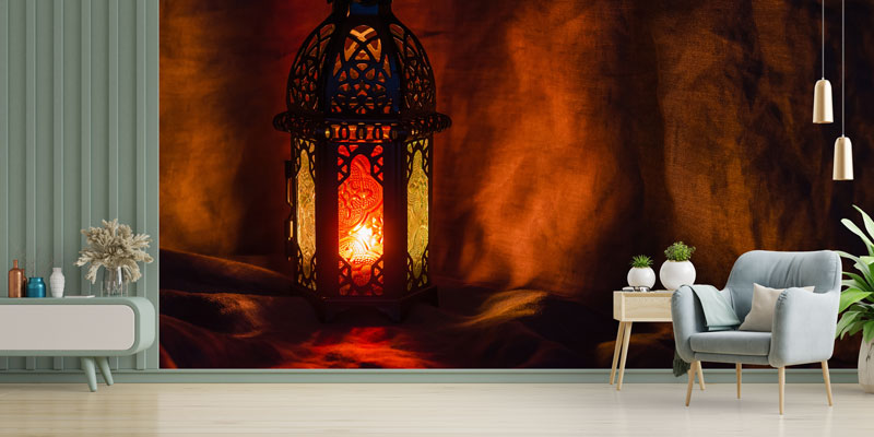 Kandil Motifli Dekoratif Duvar Kağıdı 10506