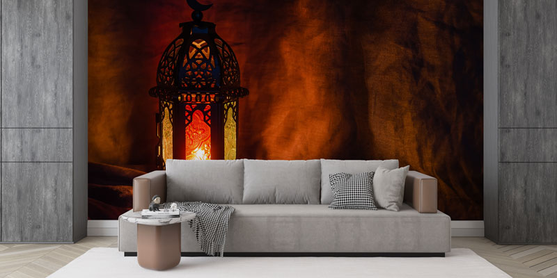 Kandil Motifli Dekoratif Duvar Kağıdı 10506