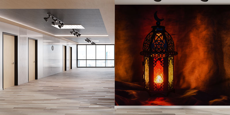 Kandil Motifli Dekoratif Duvar Kağıdı 10506