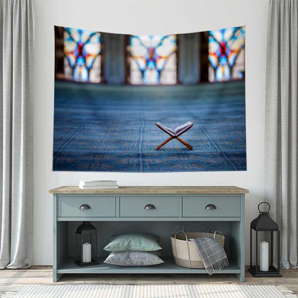 islam-duvar-dekorasyonu-10619-03 Kur’an-ı Kerim Rahle Temalı Duvar Örtüsü 10619