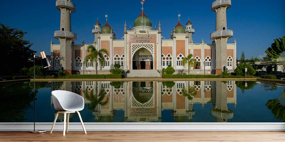 islam-duvar-dekoru-10437-0 Yansımalı Tropikal Cami Duvar Kağıdı 10437