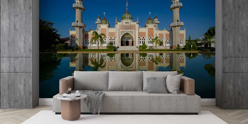 islam-duvar-dekoru-10437-02 Yansımalı Tropikal Cami Duvar Kağıdı 10437
