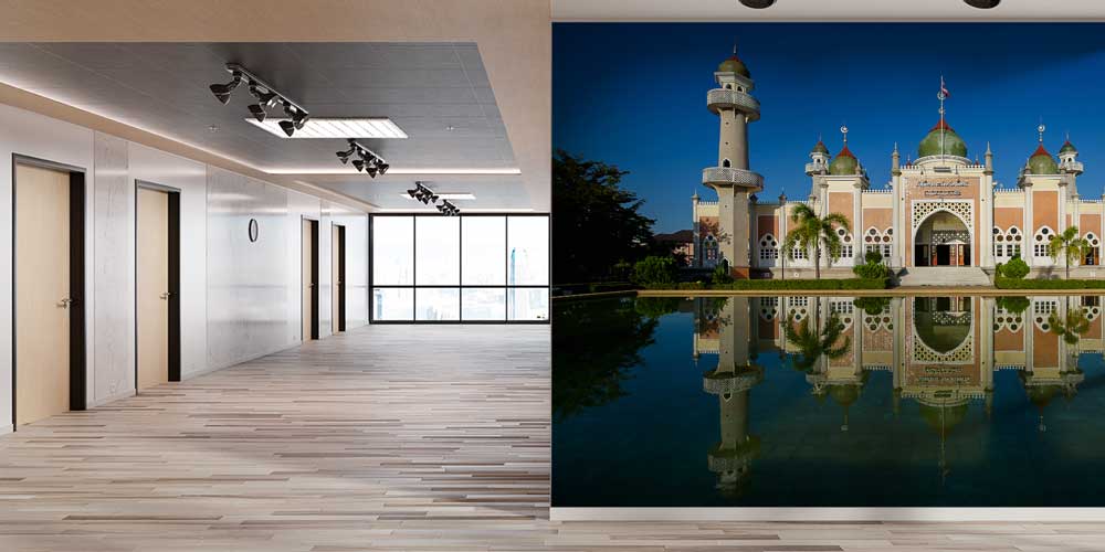 islam-duvar-dekoru-10437-03 Yansımalı Tropikal Cami Duvar Kağıdı 10437