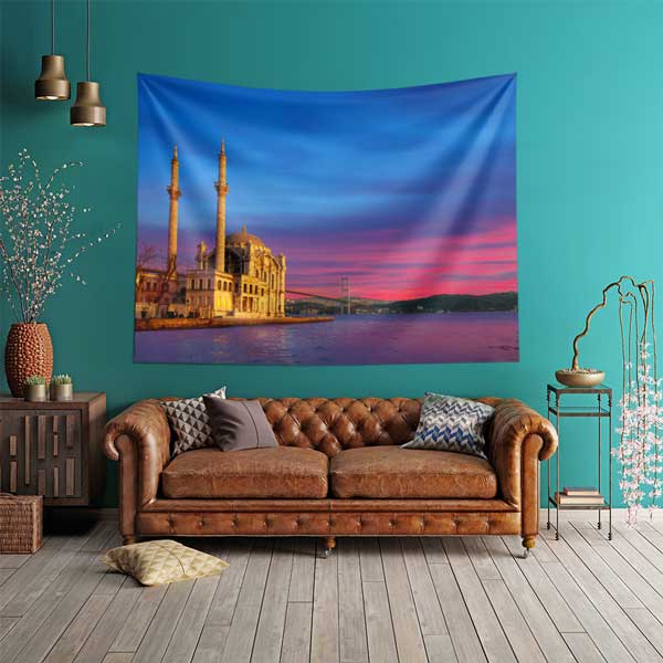 islam-duvar-dekoru-10638-01 Ortaköy Camii Boğaz Manzaralı Duvar Örtüsü Kumaş Baskı 10638