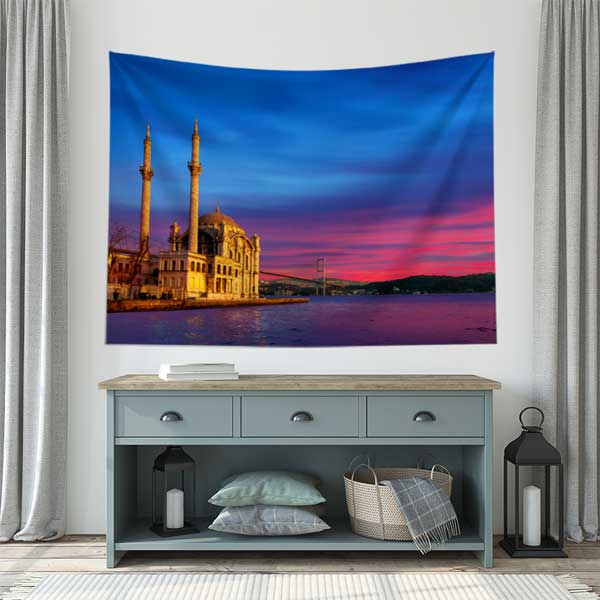 islam-duvar-dekoru-10638-02 Ortaköy Camii Boğaz Manzaralı Duvar Örtüsü Kumaş Baskı 10638