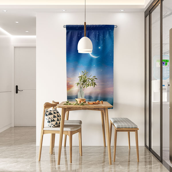 Gökyüzü ve Hilal Tasarımlı Duvar Flaması 10742