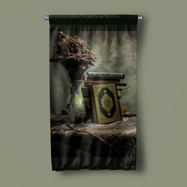 islam-duvar-dekoru-10755-04 Kur’an-ı Kerim Kitap ve Vazolu İslami Duvar Flaması 10755