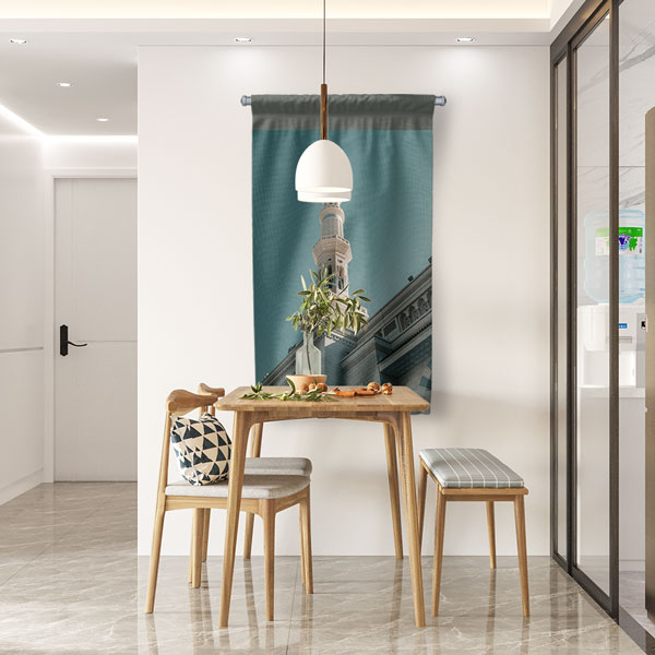 Medine Minare Detaylı Duvar Flaması Kumaş Baskı 10760