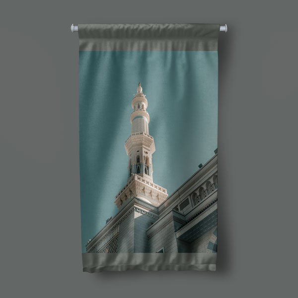 Medine Minare Detaylı Duvar Flaması Kumaş Baskı 10760