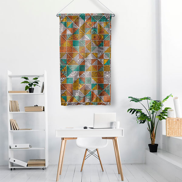 Mozaik Desenli İslami Duvar Flaması 10645