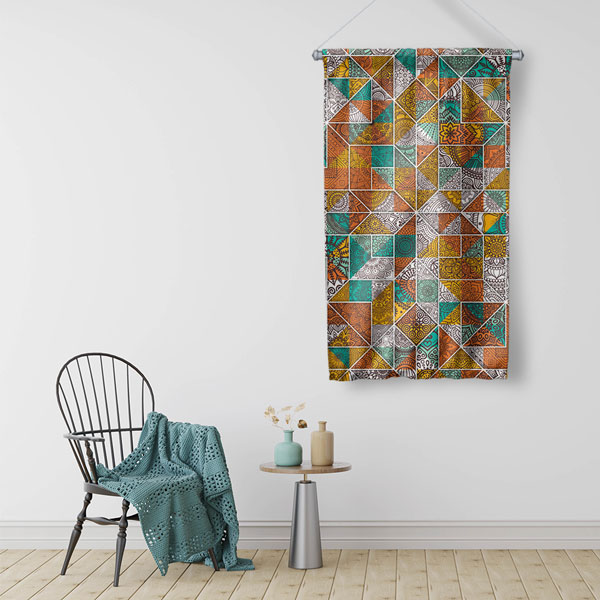 Mozaik Desenli İslami Duvar Flaması 10645