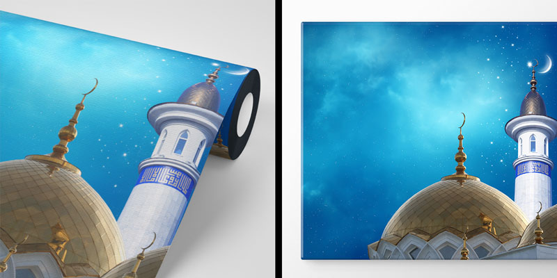 Altın Kubbe ve Minare Desenli İslami Duvar Kağıdı 10511