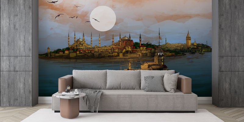 Türkiye Camileri Duvar Kağıdı - Osmanlı Mimarisi Dekoratif Duvar Kaplaması 10516