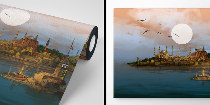 Türkiye Camileri Duvar Kağıdı - Osmanlı Mimarisi Dekoratif Duvar Kaplaması 10516