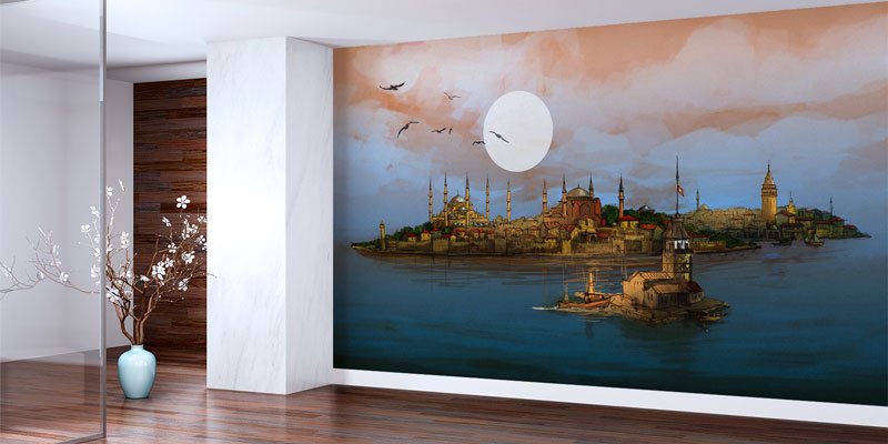 Türkiye Camileri Duvar Kağıdı - Osmanlı Mimarisi Dekoratif Duvar Kaplaması 10516