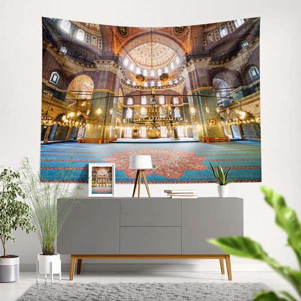 Türkiye Camileri Duvar Örtüsü Kumaş Baskı 10635