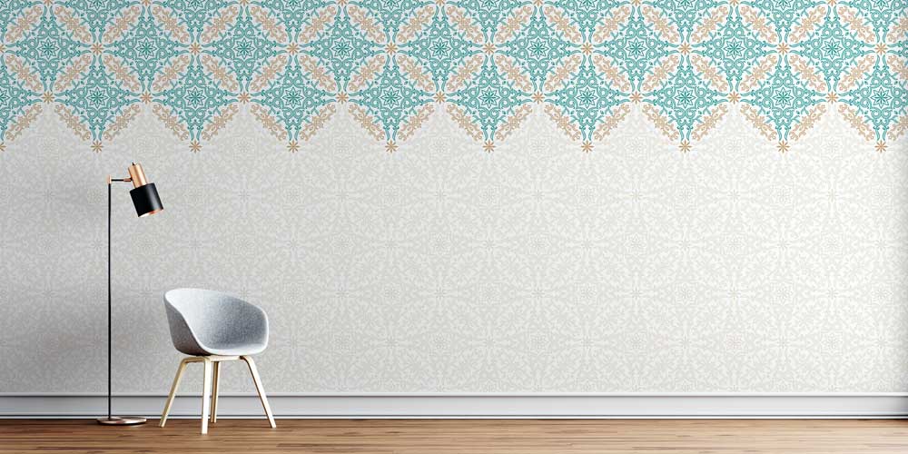 Sınır Desenli İslami Motifli Duvar Kağıdı 6141