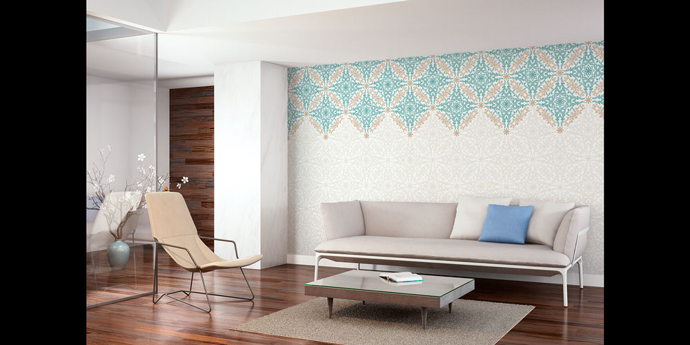 Sınır Desenli İslami Motifli Duvar Kağıdı 6141