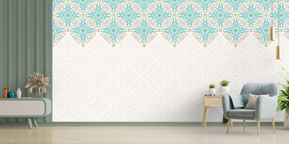Sınır Desenli İslami Motifli Duvar Kağıdı 6141