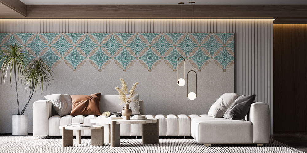 Sınır Desenli İslami Motifli Duvar Kağıdı 6141