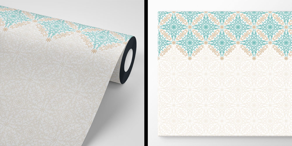 Sınır Desenli İslami Motifli Duvar Kağıdı 6141