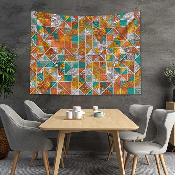 Etnik Mozaik Desenli İslami Duvar Sanatı 10522