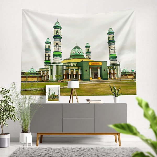 Sultan Ahmad Şah Camii Yeşil Kubbe Duvar Örtüsü 10564