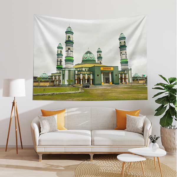 Sultan Ahmad Şah Camii Yeşil Kubbe Duvar Örtüsü 10564