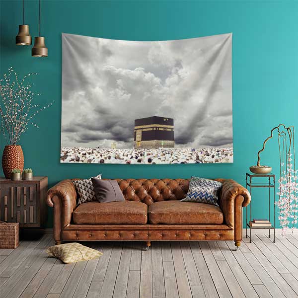 Kabe Manzaralı İslami Duvar Örtüsü Kumaş Baskı 10614