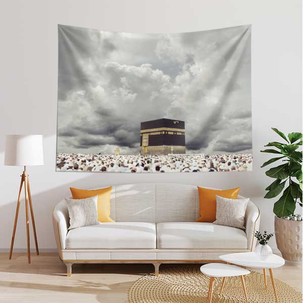 Kabe Manzaralı İslami Duvar Örtüsü Kumaş Baskı 10614