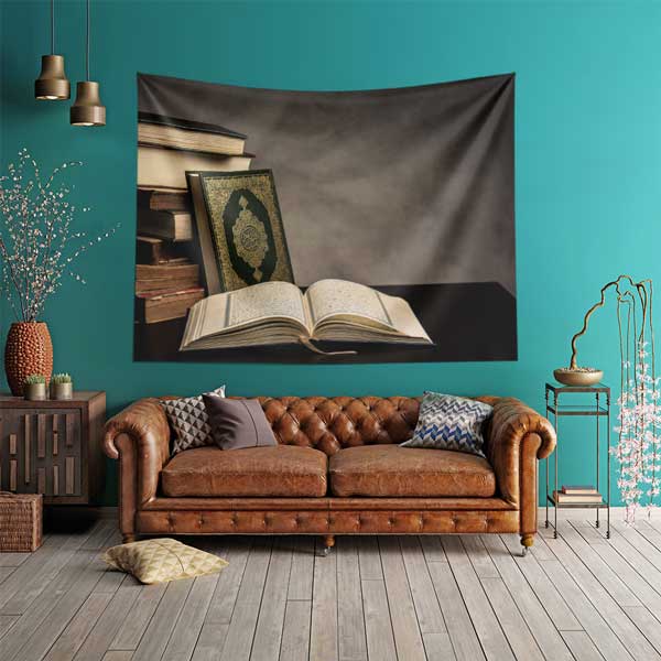 Kur’an-ı Kerim Kitaplarla Birlikte Duvar Örtüsü 10624