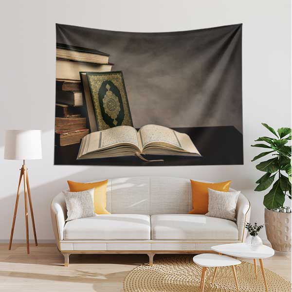 Kur’an-ı Kerim Kitaplarla Birlikte Duvar Örtüsü 10624