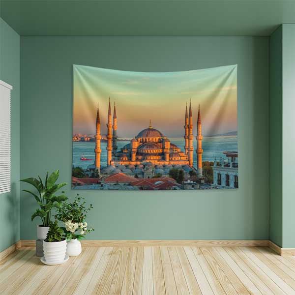 islam-duvar-sanati-10639-04 Selimiye Camii Edirne Duvar Örtüsü Kumaş Baskı 10639