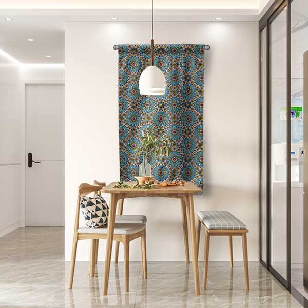 Çini Motifli İslami Desen Duvar Flaması 10660