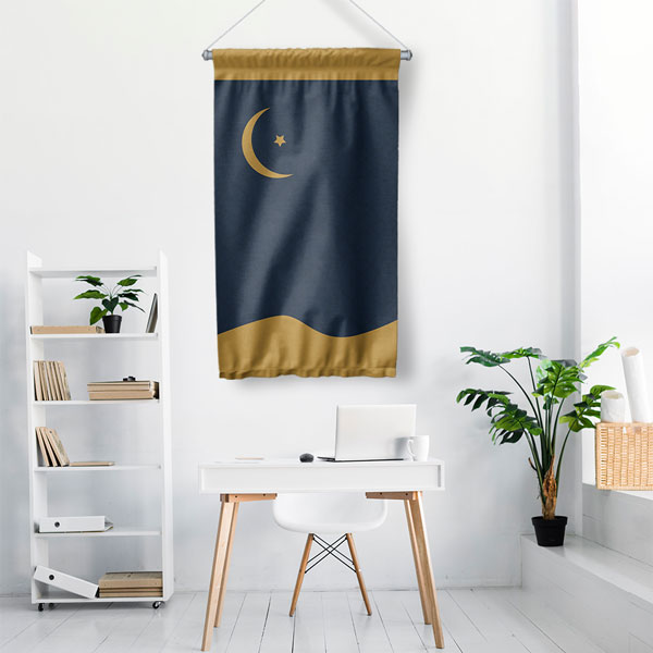 Hilal ve Yıldız Motifli Duvar Flaması 10744