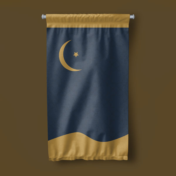 Hilal ve Yıldız Motifli Duvar Flaması 10744