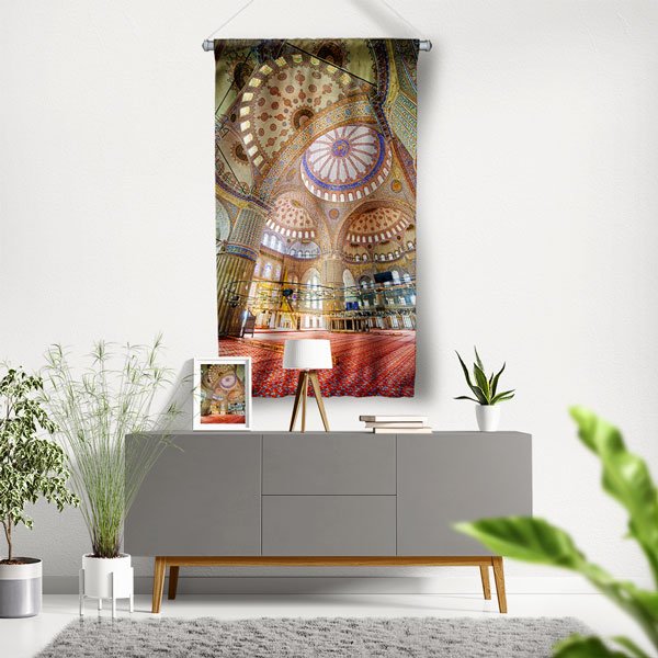Türkiye Camileri İç Mekan Duvar Flaması Kumaş Baskı 10763